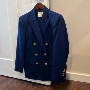 Navy Wool Blazer Size 4 Petite.